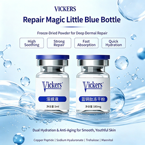 Poudre lyophilisée de peptide de cuivre bleu Vickers 180 mg avec solvant 5 ml pour sérum anti-âge pour le visage - Product Image 3