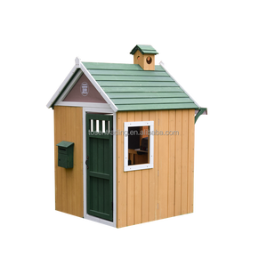 Casa de Juegos de Madera Resistente para Niños, Tienda de Juego para Exteriores con Estación de Servicio, Buzón y Chimenea Decorativa - Product Image 2
