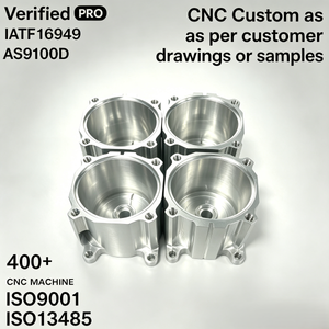Boîtiers usinés de précision par débosselage profond, capuchons à bride usinés CNC, cloches d'extrémité de moteur usinées, boîtiers de capteurs/vannes personnalisés, fraisage CNC - Product Image 1