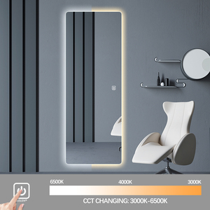 Specchio a specchio <span class=keywords><strong>per</strong></span> tutto il corpo illuminato a LED specchio <span class=keywords><strong>da</strong></span> <span class=keywords><strong>parete</strong></span> con sensore touch <span class=keywords><strong>per</strong></span> <span class=keywords><strong>soggiorno</strong></span> - Product Image 4