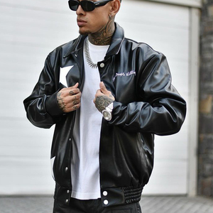 <span class=keywords><strong>Giacca</strong></span> Varsity in pelle personalizzata di alta qualità <span class=keywords><strong>giacca</strong></span> da moto invernale alla moda con motivo a lettera <span class=keywords><strong>senza</strong></span> colletto - Product Image 4