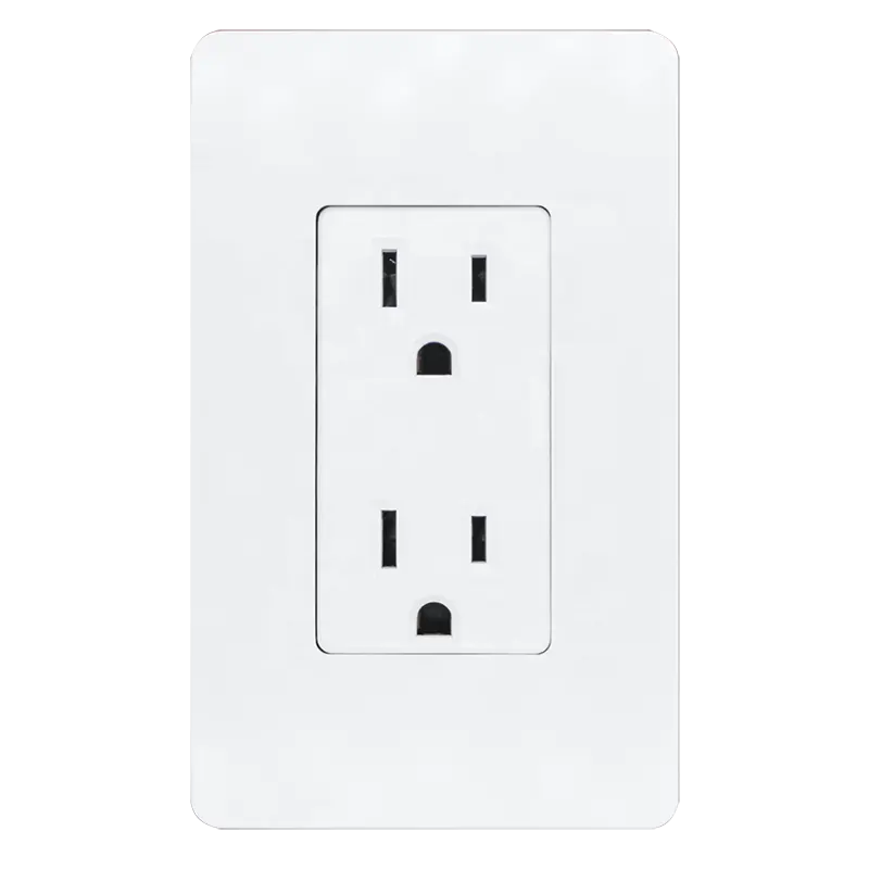 LUMEX 15A 125V NEMA5-15R Residential Grade Decorator Receptacle Outlet With Wall Plate Home Use