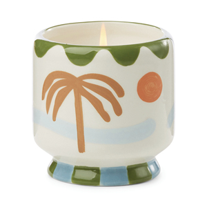 Porte-bougie en céramique en forme de palmier, cylindrique, écologique, décoration d'intérieur, parfum de palmiers luxurants, emballé - Product Image 1