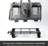 Poussette pliable multifonctionnelle et légère pour animaux de compagnie avec roues, double usage, boîte de transport pliable pour chat, grande capacité, transporteur pour animaux