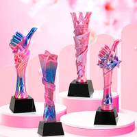 Trophées en résine rose rêveuse gravés et imprimés UV, écologiques, pour enfants, directement de l'usine, pour récompenses d'événements de maternelle et fêtes d'anniversaire