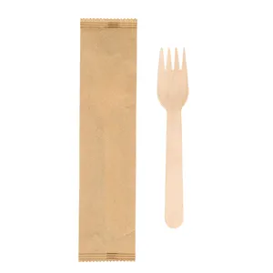 Tenedores de madera de abedul natural de 140/160mm Tenedor de cubiertos de madera desechable