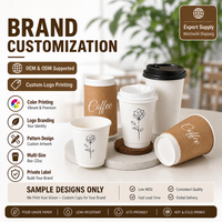 Gobelet en papier à double paroi biodégradable Kingze, gobelet à café jetable imprimé sur mesure, gobelets en papier kraft isolés pour boissons chaudes