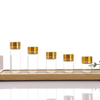 Bouteilles en verre vides 2026 à succès avec couvercle doré et bouchon à vis, 5 ml, 60 ml, conteneurs scellés pour liquides et aliments, idéaux pour la cuisine