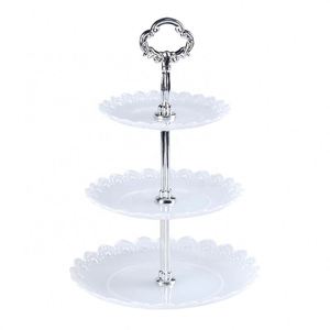 Custom Logo Acceptable 3-Tier <b>Plastic</b> Dessert <b>Stand</b> Sale <b>Kitchen</b> <b>Utensils</b> Mini Cake Fruit Candy Display Tower Dishes & Plates - Product Image 2
