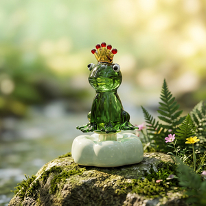 Figurine <span class=keywords><strong>de</strong></span> grenouille prince en verre rotative <span class=keywords><strong>de</strong></span> style Murano, faite à la main, mignonne, inspirée des <span class=keywords><strong>contes</strong></span> <span class=keywords><strong>de</strong></span> <span class=keywords><strong>fées</strong></span>, ornement animal en verre pour la décoration <span class=keywords><strong>de</strong></span> la maison et du bureau - Product Image 2