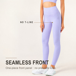 Leggings de yoga sans couture avec logo personnalisé, taille haute, poche cachée, pantalon de sport, 80% nylon 20% élasthanne, ultra doux pour femmes - Product Image 3