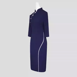 <span class=keywords><strong>Robe</strong></span> de carrière au design traditionnel chinois personnalisé élégant <span class=keywords><strong>Cheongsam</strong></span> col montant Office Lady Flight Day <span class=keywords><strong>Robe</strong></span> Pour Le Femme - Product Image 5