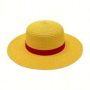 Sombrero de Paja de Anime One Piece al por Mayor, Gorra Plana de Papel Estilo Luffy para Mujer, Protección Solar para Viajes - Product Image 1