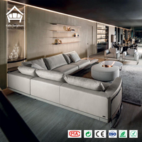 Canapé modulaire de luxe sur mesure, mobilier complet pour toute la maison, structure métallique, table en marbre pour projet de villa de luxe