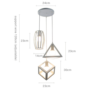 โคมไฟเพดานทรงลูกบาศก์สแตนเลสสีดำทันสมัย ขั้วหลอด E26 LED พร้อมรีโมทคอนโทรล ปรับความสูงได้ 50 ซม. แบบ 3 ดวง สำหรับห้องนั่งเล่น - Product Image 2