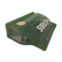 Sacs à café durables à finition mate, à fond plat, avec intérieur en aluminium et fermeture éclair refermable pour torréfacteurs professionnels
