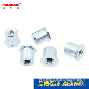 Écrous à riveter hexagonaux NOMOSION M3 en acier galvanisé zingué SO-M3-6 pour assemblage métallique - Product Image 3
