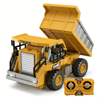 Mini camion benne RC en alliage 1:64, jouet de bureau, camion benne télécommandé, chariot élévateur, camion benne d'ingénierie, voiture télécommandée pour enfants