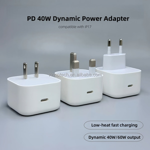 <span class=keywords><strong>ราคา</strong></span>โรงงาน ที่ชาร์จเร็ว GaN 40W PD Type-C กำลังไฟเต็ม พร้อมปลั๊กกันไฟแบบ EU US UK สำหรับ iPhone 17 Pro Max รองรับการชาร์จเร็ว - Product Image 1