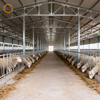 Abri pour moutons en acier préfabriqué à grande portée personnalisé, abri pour chèvres et moutons en acier léger