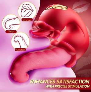 3 in 1 Rose Tongue Vibrator Klitoris stimulator Persönliches Massage gerät Klitoris lecken G-Punkt Vibratoren Sexspielzeug für Frauen - Product Image 5