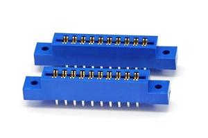 Conector DIN de 3.96 mm, ranura recta, montaje bajo, 20 pines, hembra, PCB, azul - Product Image 4
