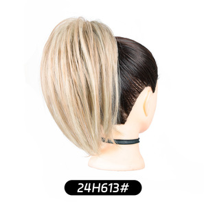 Venta al por mayor desordenado moño pieza de pelo moño extensión de pelo largo barba garra Clip moño pelo Scrunchies para mujeres niñas uso diario - Product Image 6