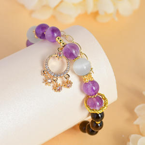 Bracelet améthyste <span class=keywords><strong>Sagittaire</strong></span> romantique à la mode artisanat naturel cadeau pour amis signe du zodiaque bijoux - Product Image 5