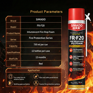 Mousse expansive ignifuge PU de 750 ml pour l'étanchéité des portes et fenêtres dans la construction - Product Image 2
