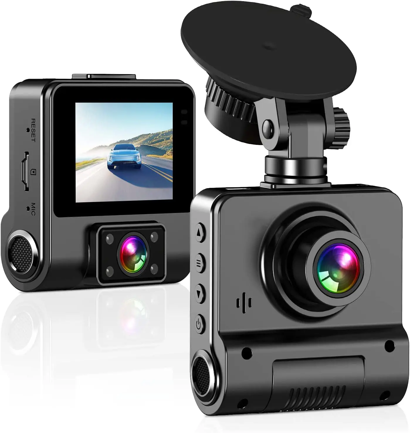 Hot bán xe kép Dash Cam 2 inch LCD FHD 1080P Ống kính kép phía trước và phía sau DVR Ghi Video Xe máy ảnh