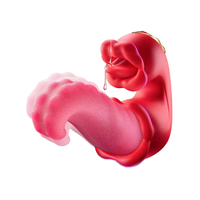 Vibrador de Lengua 2 en 1 con Alimentación USB para Mujer, Estimulador de Clítoris y Punto G, Dildo con Movimiento Oscilante Fuerte, Juguetes Sexuales para Parejas