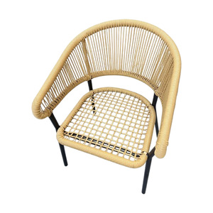 Silla de Ratán para Exteriores, Silla con Respaldo, Muebles de Hierro, Mesa y Silla para Exteriores, Patio, Terraza, Balcón, Exterior - Product Image 5