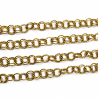 Chaîne connectrice en laiton à double boucle ouverte, accessoires métalliques OEM personnalisés en usine, quincaillerie pour sacs à main, chaîne décorative pour lampes, bijoux DIY