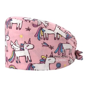 Bouffant Caps with Button and <b>Sweatband</b>, Adjustable Scrub Caps for Women Men, One Size Multi Color - Product Image 5