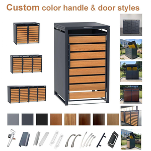 Steel Square Standing Outdoor Lockable <strong>Wheelie</strong> Trash Can Rolling Cover 120L Eco-Friendly 2 <strong>Bin</strong> Office Garden <strong>Storage</strong> - Product Image 4