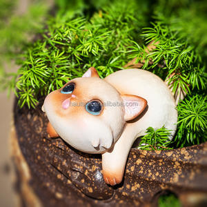 Ornamenti personalizzati su ordinazione della statua della resina del vaso del fiore del gatto carino adatti a paesaggio esterno del giardino e ad appendere il serbatoio di pesce - Product Image 6