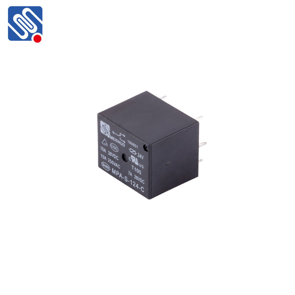 Meishuo MPA-S-124-C 15A 5V / 6V / 9V / 12V / 24V 10A Miniature PCB JQC-3FF T73 DC12V 4 Pin Sugar Cube Relay
