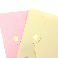 Enveloppe en papier nacré en forme de cœur, en feuille d'or, lettres d'amoureux, cartes d'invitation d'affaires, cadeau, emballage de bijoux, enveloppe en papier