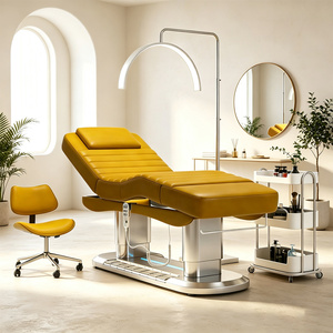 Lit de beauté électrique blanc de luxe, nouveau modèle, lit d'esthétique à 4 moteurs, en cuir synthétique, lit de massage spa - Product Image 1