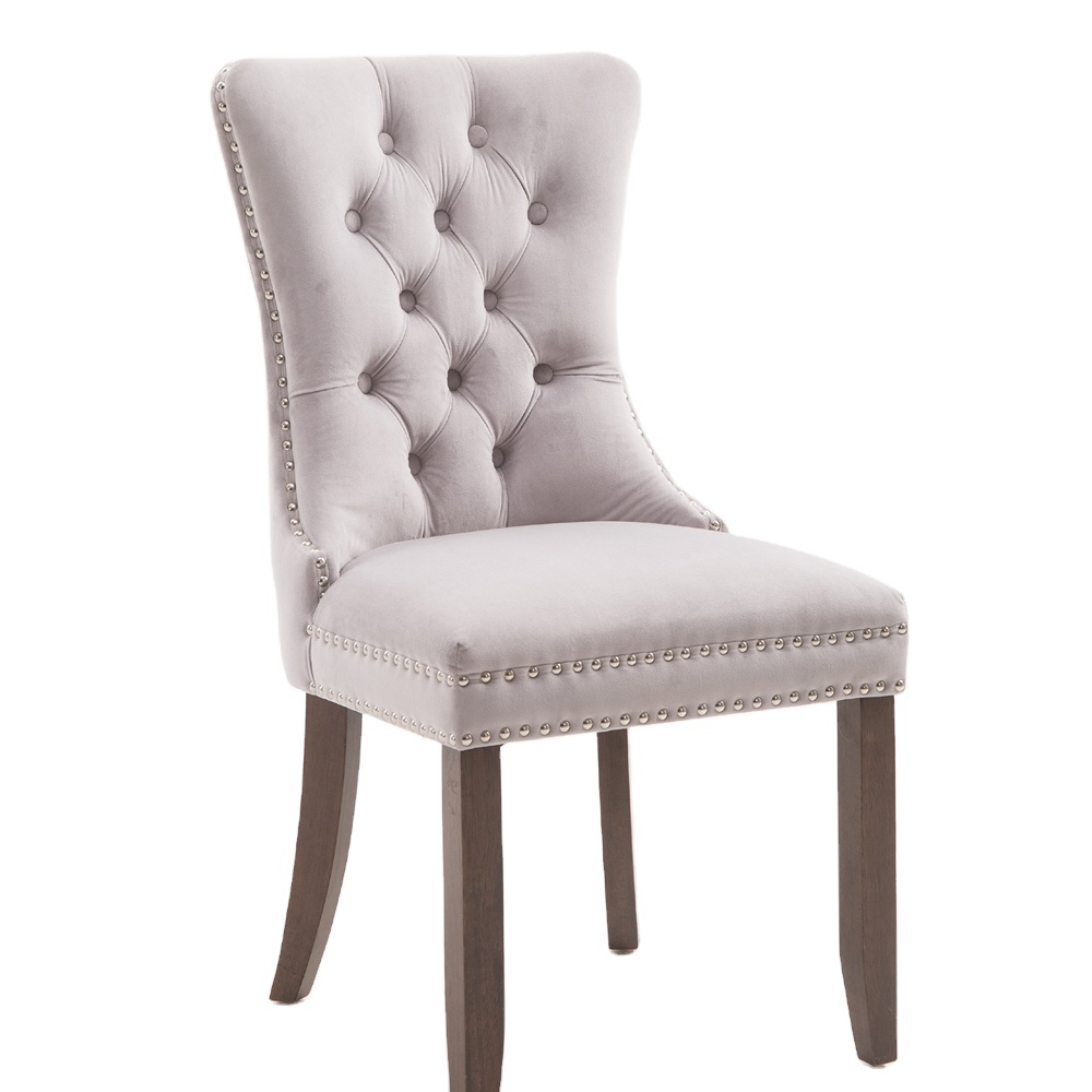 Современные мягкие тканевые и деревянные обеденные стулья с поролоновым сиденьем, 2 шт.