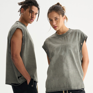 Hot Retro HD Impreso 270g Deportes Algodón Tank Top Sin mangas Hombres Tank Top Transpirable - Product Image 4