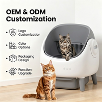 Litière pour chat automatique à double capteur de sécurité, auto-nettoyante, avec contrôle par application, gris-blanc, sacs poubelles en plastique inclus