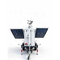 Remorque de sécurité solaire à panneaux photovoltaïques à installation rapide avec caméra et mât manuel de 6 mètres pour la surveillance des parkings