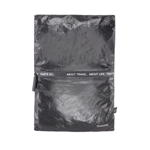 Pochette de voyage et de sport quotidienne imperméable et durable avec fermeture éclair, légère et respirante, 22x32cm, trousse de beauté, vente chaude, noir, mode Tyvek - Product Image 1