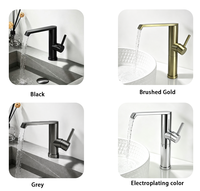 Robinet de lavabo moderne en acier inoxydable, mitigeur monocommande pour lavabo, à poser sur le comptoir, eau chaude et froide