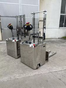 इलेक्ट्रिक फोर्कलिफ्ट पैलेट स्टेकर 304 फूड ग्रेड स्टेनलेस स्टील 24v दोहरी/ट्रिपल मस्ट 3.04 मीटर अधिकतम ऊंचाई ठोस टायर - Product Image 4