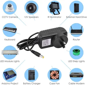 Адаптер трансформатора камеры видеонаблюдения по лучшей цене 1000Ma со светодиодной подсветкой 12 Вт 12 В 1A Saa
