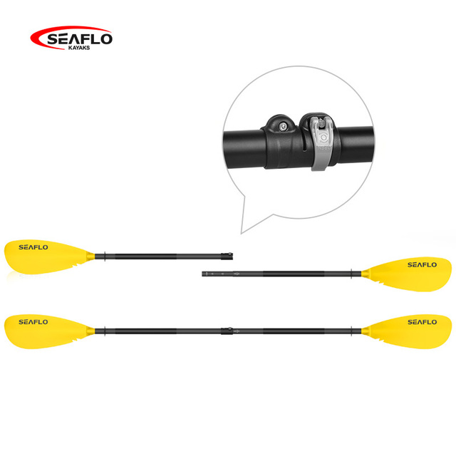 For Two Sections Adjustable Polypropylene (PP) Fiberglass Toothed Blade Shaft Kayak Paddle for Lakes & Rivers