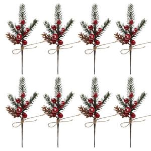 Christmas Branch <strong>Decorations</strong> Including <strong>Snowflakes</strong> Pine Needles Flower Branches and Artificial Plants with Red Berries, - Product Image 4