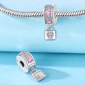 <span class=keywords><strong>925</strong></span> <span class=keywords><strong>ALE</strong></span> Abalorios de Plata con Zirconia de Color Corazón Eterno, Clip de Posicionamiento, Hebilla de Fijación con Símbolo de Eternidad, Accesorios de Joyería DIY - Product Image 4